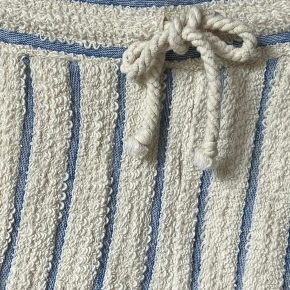 Faherty Pacífica Terry shorts stripes beige cream pockets drawstring coastal XS - Picture 3 of 6